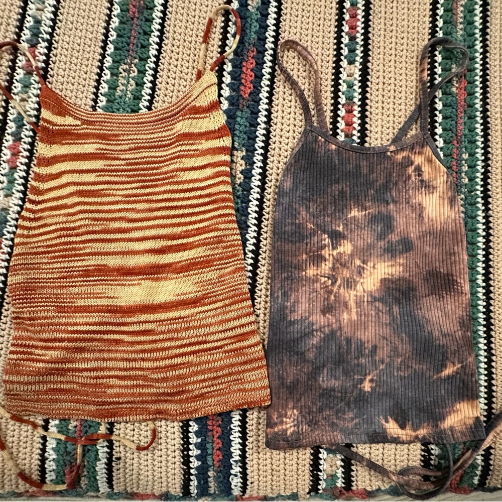 Striped and Tie-Dye Spaghetti Strap Tops